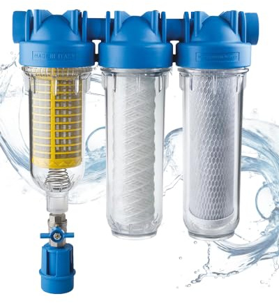 purway® HYDRA Rainmaster Trio RLH CB 3/4 Hauswasserfilter Brunnenwasser | Zuverlässige Trinkwasser Aufbereitung mit Aktivkohlefilter und Wasserfilter für das ganze Haus