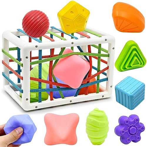 Mailesi Montessori Baby Spielzeug ab 1 Jahr, Motorikspielzeug Feinmotorische Fähigkeiten Vorschule Lerngeschenk, 9 Stück Bunte Formsortierer für Kleinkinder Mädchen Junge 1 2 3 Jahre alt