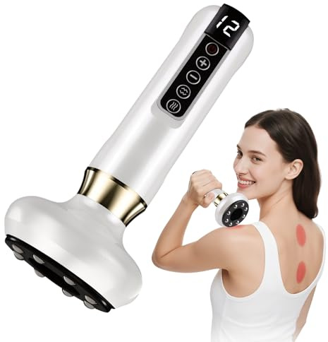 Wagxoey Elektrisches Cellulite Massagegerät, 12 Saugstufen & Wärme, Anti-Cellulite & Straffung, Tragbar & USB-C Aufladung, Schröpfgerät Elektrisch für Bauch, Taille, Arme & Beine