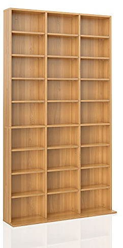 Vicco Cd-Regal Jukebox, Buche, 102 x 178 cm | zur stehenden und wandmontierbaren Medienaufbewahrung