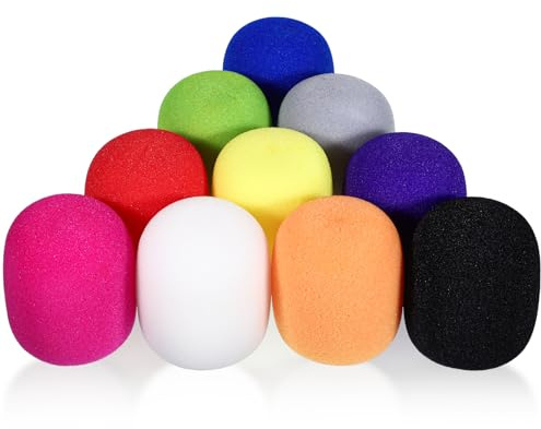 10 Stück Mikrofon Windschutz Mikrofon Schaumstoff Popschutz Mikrofon Bunt Mikrofonabdeckung Handmikrofon Schaumstoff Windschutz für Ktv Bühnenperformance Familienfeier