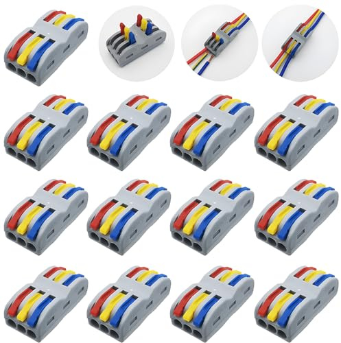Verbindungsklemmen, CESFONJER SPL-3 Lüsterklemmen, Kompakten Steckklemmen, Leiter-Klemme Mit Betätigungshebel Bilateral (13 pcs)