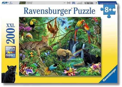Ravensburger Kinderpuzzle - 12660 Tiere im Dschungel - Tier-Puzzle für Kinder ab 8 Jahren, mit 200 Teilen im XXL-Format