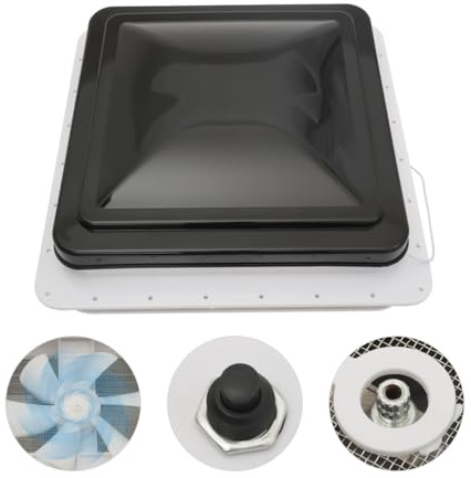 Dachhaube Dachfenster Dachluke FüR Wohnwagen Allen Funktionen LäNge Einstellbar Wohnmobil Roof Window Sonnenschutz Hitzeschutz Caravan Mit LüFter Klar Vent Oder Inkl Dichtmittel 42X42Cm