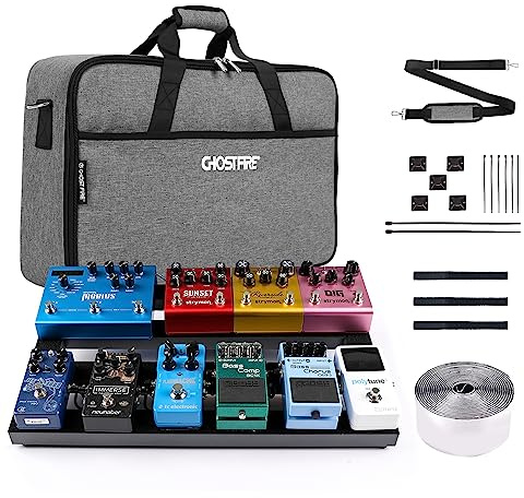 Ghost Fire Gitarren-Pedalboard aus Aluminiumlegierung 0,8 kg superleicht Effekt-Pedalboard 50,3 x 29,2 cm mit Tragetasche, SPL-04