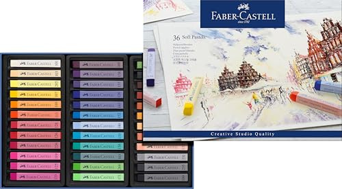 Faber-Castell 128336 - Softpastellkreiden, 36 Farben, weiche Pastellkreiden, leicht verwisch- und mischbar
