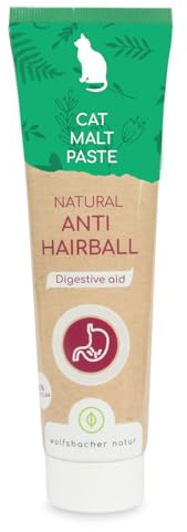 Malzpaste für Katzen – Anti Hairball Paste zur Reduzierung von Haarballen – Katzensnack mit Malz & Ballaststoffen – Fördert den Abgang verschluckter Haare 100g