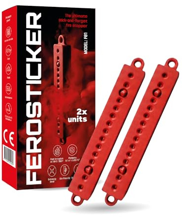 FEROSTICKER Kleiner Automatischer Feuerlöscher – Ungiftig, Kompakt & Wartungsfrei, Haushaltsbrandschutz für Sicherungskästen, Solargeneratoren, Fahrzeuge, Lithiumbatterien, Schiffskabinen (2 Stück)
