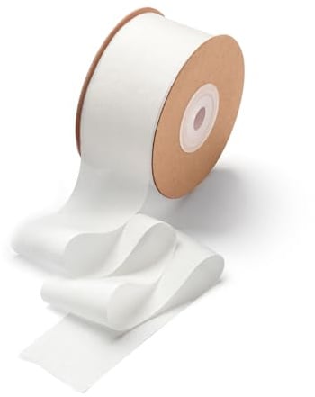 CHUQING Geschenkband Breit Schleifenband Hochzeit Dekoband Weiß | Breites Geschenkband als Seidenband und Schleifenband für Hochzeit, Geburtstag, Geschenkverpackung, Dekoration