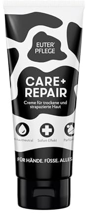 EUTERPFLEGE Care + Repair Creme, 200ml, intensive Pflege für trockene Haut, Feuchtigkeitscreme für Hand und Körper, parfümfrei, Allergiker geeignet