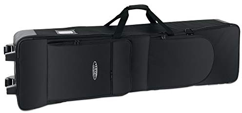 Classic Cantabile G2 Keyboardtasche mit Rollen, Innenmaß 138 x 36,5 x 17 cm | Innenmaß 138 x 36,5 x 17 cm, Rollen, Schaumstoffpolsterung, Nylongewebe, 2 Außentaschen, abnehmbarer Schultergurt