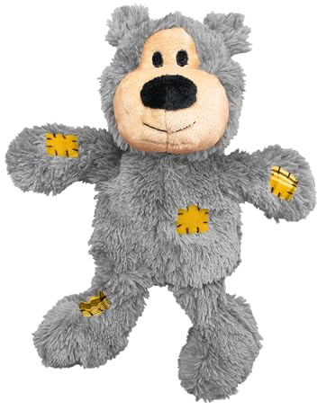 KONG Wild Knots Bear - Hundespielzeug aus Geknotetem Seil - Minimale Füllung - Für Kleine/Mittelgroße Hunde - Bär