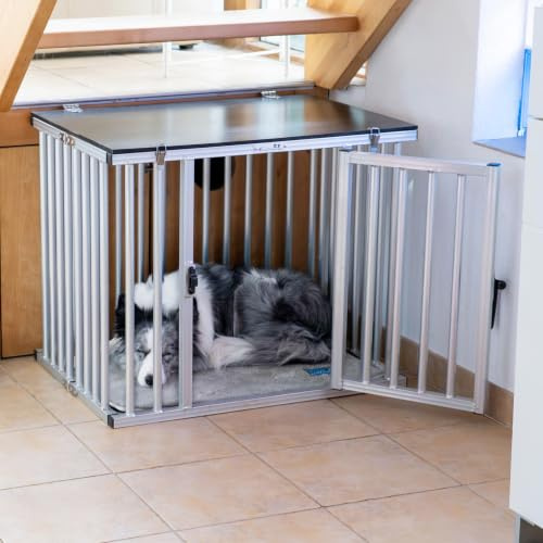 Callieway Faltbare/Klappbare ALU DOGBOX/Hundebox/Transportkäfig klappbar (3XL Super)