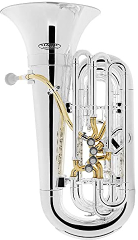 Classic Cantabile KT-30SR MardiBrass Kunststoff Bb-Tuba Silber, 2 kg | Modell: KT-30, Stimmung: Bb, Material Korpus: ABS Kunststoff, Mundrohr und Maschine: Messing, 4 Perinet-Ventile: Edelstahl