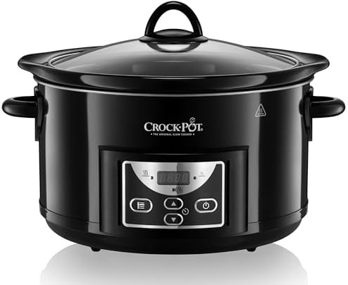 Crockpot Schongarer Slow Cooker | 4,7 l (bis zu 5 Personen) | programmierbare Zeitschaltuhr | Schwarz [SCCPRC507B]