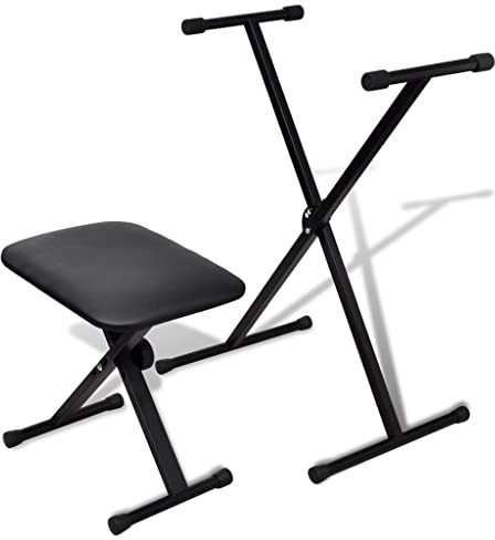 vidaXL Keyboardständer- und Hocker-Set Verstellbar