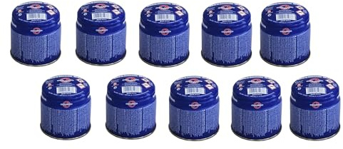 SMH LINE® 10x 190g Butan Stechkartusche Universal Gaskartuschen mit Sicherheitsventil Bunsenbrenner Gas Propan Mix Campingkocher Gaskocher Gasheizung Lötbrenner Gas-Stop-System