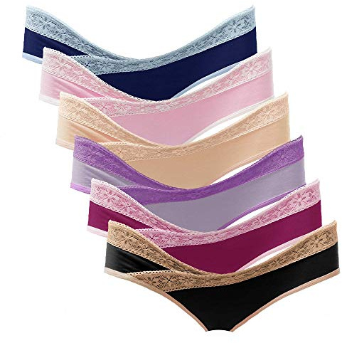 Intimate Portal Umstandsunterhosen Damen Baumwolle Unterbauch Bikini 6 Pack | Schwangerschaftsunterhosen, Über dem Bauch, Wochenbett Unterwäsche, Kaiserschnitt Unterhose, Niedrige Taille Umstandsslips
