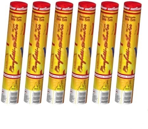 Nico Feuerwerk® Konfettikanone Bunt Metallic, 6er Set, 30 cm | Wasserfeste Party-Popper für Geburtstag, Hochzeit, JGA, Silvester, Jubiläum und Feiern drinnen & draußen