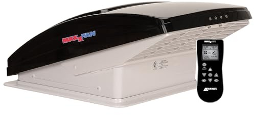 Maxx Air Maxxfan Deluxe Entlüftungs-, Ventilator- und Entlüftungsabdeckung All in One - Leistungsstarker 10-Gang-Wendeventilator mit Thermostat, integrierter Regenabdeckung, Fernbedienung, Ansaug- &