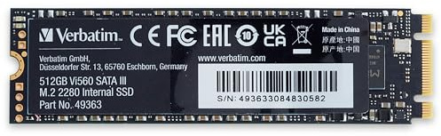 Verbatim Vi560 S3 M.2 SSD-Laufwerk - 512 GB, Interne Solid State Drive mit 3D NAND-Technologie, blau, 49363
