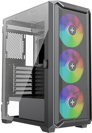 Xilence X613 XILENT BLADE II Gaming PC Gehäuse, 3x 120mm ARGB Lüfter, ATX Midi Tower Case, Mesh Front Panel für guten Airflow und PWM/ARGB Control Board, schraubenloses Glas Side Panel
