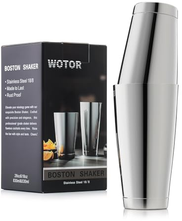 WOTOR Boston Cocktail Shaker Set, 530ml oz & 830ml oz Edelstahl Shaker Dosen mit Gewicht, Metall Martini Shaker Drink Mixer für Bartending, professionelle Bar Tools für Bartender