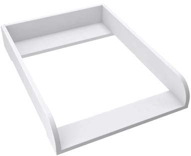 regalik Wickelaufsatz für Malm von IKEA, Wickeltischaufsatz für 48 cm Kommoden, Abnehmbar Wickelkommode aufsatz, Abgerundeten Frontplatten, Weiß, 72cm x 54cm