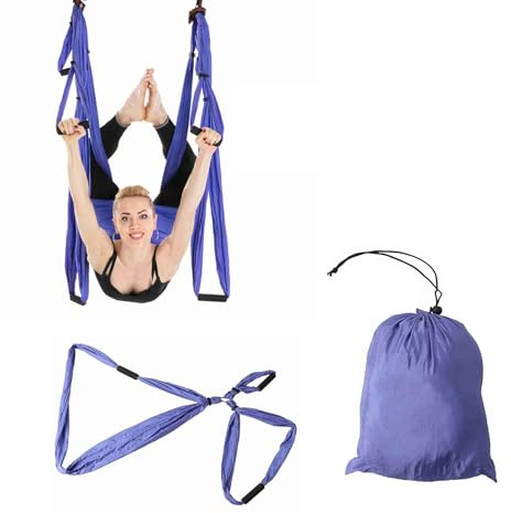 Leapiture Aerial Yoga Hängematte Pilates Stretch Band Aerial Yoga Fitness Hängende Griff Inversion Swing Sling Hängematte Für Heimpraxis Yoga Studios(Lila)