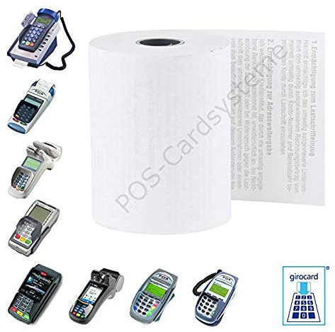 50 EC-Cash Thermorollen 57mm x 40mm für EC-Gerät Ingenico ICT 220, IWL 250, Verifone VX, CCV mit Lastschrifttext