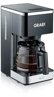 GRAEF. Filterkaffeemaschine FK402 Schwarz, 1,25 L, Warmhaltefunktion, Timer, Vorbrühfunktion, Brühkopf für optimale Aromaentfaltung, einfache Bedienung