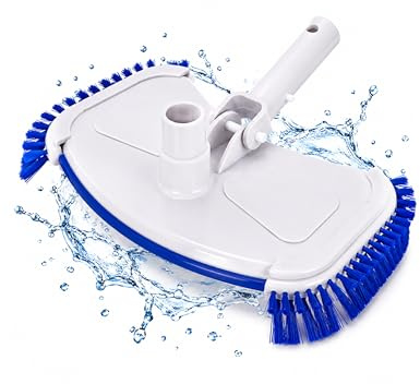 HAF Manueller Poolsauger Bodensauger Deluxe mit seitlichen und unteren Bürsten – 32/38 mm Schlauchanschluss für Sandfilteranlage – Reinigung von Skimmer, Schwimmbecken, Aufstell-, Einbau- & Whirlpool