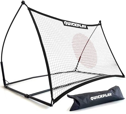 QUICKPLAY Spot Target Fußballnetz-Serie | Tragbarer Fußballtrainer für Ballfertigkeiten – mit kostenloser eCOACH-Trainings-App | Fußball-Rebound-Netz in 3 Größen erhältlich