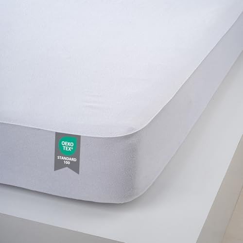 Buymax Matratzenschoner 140x200 cm Wasserdicht, wasserdichte Spannbettlaken ohne Knistern, Inkontinenzauflage Rundumgummi Atmungsaktiv Rundumbezug Anti-Milben Bezug waschbar