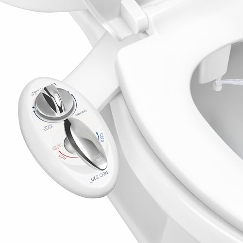 LUXE Bidet NEO 320 – Warm- und Kaltwasser, selbstreinigend, Doppeldüse, nicht elektrischer Bidet-Aufsatz für Toilettensitz, einstellbarer Wasserdruck, Heck- und Feminine-Waschung, Hebelsteuerung