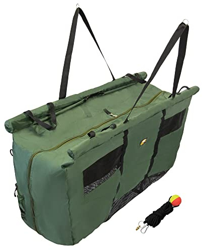 BAT Tackle Recovery Weighsling XL – Schwimmender Wiegesack & Karpfensack 120cm – Formstabile Aluminiumstangen & durchgehende Auftriebskörper – Inkl. 10m Sicherungsleine & Markierungsboje