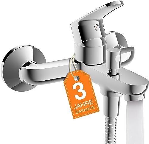 EISL Badewannenarmatur CLAUDIO, Mischbatterie Chrom mit Brauseanschluss, Wasserhahn Badewanne mit Umsteller zwischen Wanneneinlauf und Brause, Einhebelmischer NI023CALCR