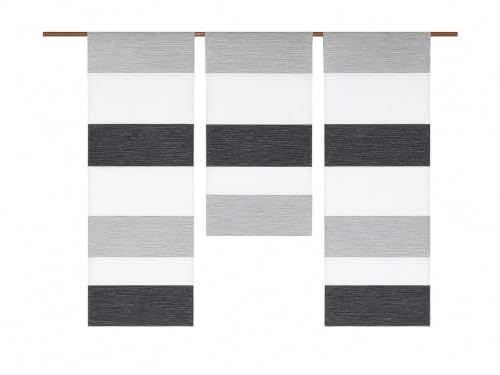 Decocompany Home Mini Flächenvorhang Set anthrazit TeileScheibengardine Gesamtbreite 2280 03 90x80 cm
