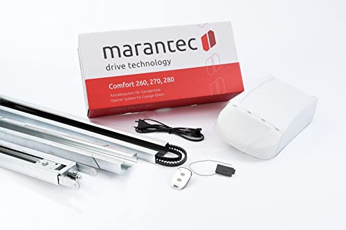 Garagentorantrieb Marantec Comfort 260 Speed Set, Toröffnung in unter 10 sek. bei 650 N, max. 110 kg Torgewicht inkl. Schiene und Handsender bi-linked, Weiss