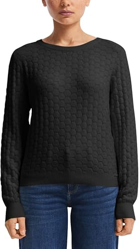 QS Damen Strickpullover – Langarm, Regular Fit, Rundhals