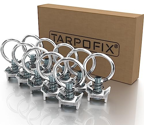 Tarpofix® Airlineschiene Fitting Ring (10 Stück) | Airline Zurröse mit 900 daN (900kg) Tragfähigkeit | Einfachendbeschlag für Zurrschienen | Flugösen zur Ladungssicherung in Anhänger & PKW