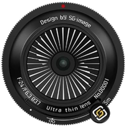 SGimage 24mm F6.3 Manuelles Pancake-Objektiv – Ultradünn, Metallgehäuse, 74g Leichtgewicht, Kompatibel mit L-Mount Kameras für Vollformat und APS-C Schwarz