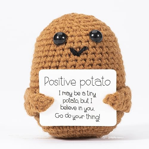 XBOCMY Pocket Hug Positive Kartoffel, Kreative Strickwolle Kartoffel Puppe, Mutmacher Geschenk, Geschenke für Frauen, Einschulung Geschenk