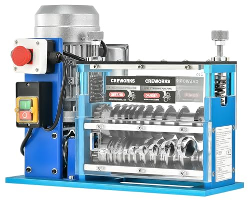 CREWORKS Elektrische Kabelabisoliermaschine 370W Kabelschälmaschine Abisoliermaschine Kabel Abisolierwerkzeug 11 Löcher 10 Klingen 1,5-38 mm Wire Stripping Peeling Machine