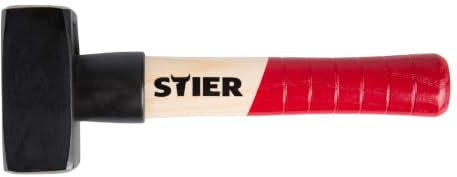 STIER Fäustel Robust+, 1000 g, mit Stiel-Schutzhülse, Spezialstahl, hohe Qualität, Langlebiger, geschmiedeter Fäustelkopf, hohe Qualität nach DIN 6475
