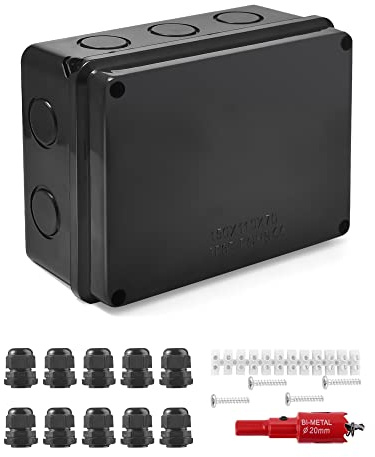 Verteilerdose Abzweigdose wasserdicht IP65 Aufputz, ZITFRI 15x11x7cm Klemmkasten Aufputz Abzweigkasten Garten Feuchtraum Verbindungsdose M20 für Ø6-12 mm Kabel Kabelabzweigkasten wasserdicht