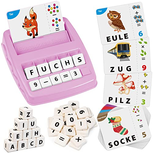 Joozmui Buchstaben Lernen Spiele, Montessori Spielzeug ab 3-8 Jahre, Zahlen und Buchstaben Lernen Set, Lernspiele für Kinder, Geschenk Einschulung für Mädchen und Junge