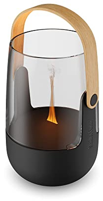 Stadler Form Aroma Diffuser & Laterne Sophie Little, mit Akku bis 7 h, Indoor und Outdoor geeignet, beduftet, Flammen-Effekt, für ätherische Öle, schwarz mit Bambus-Griff