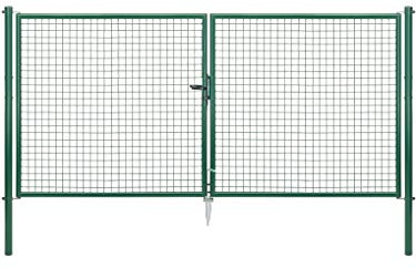 Alberts 603106 Wellengitter-Doppeltor | verschiedene Breiten und Höhen | grün | Breite 300 cm | Höhe 150 cm