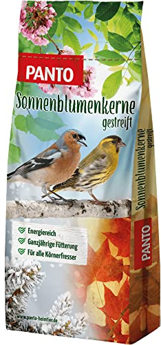 PANTO Sonnenblumenkerne 20 kg – Wildvogelfutter ganzjährig, 1er Pack | Reine, energiereiche Sonnenblumenkerne mit hohem Ölgehalt – für Körnerfresser an Futterplatz & Vogelhäuschen